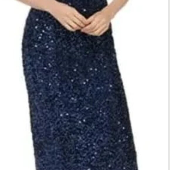 Calvin Klein Sequined Back-Slit Evening Gown - Picture 2 of 7